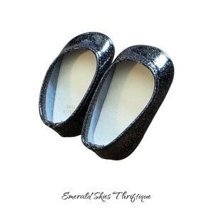 American Girl Sparkly Black Flats Shoes Ballerina Style Slip On